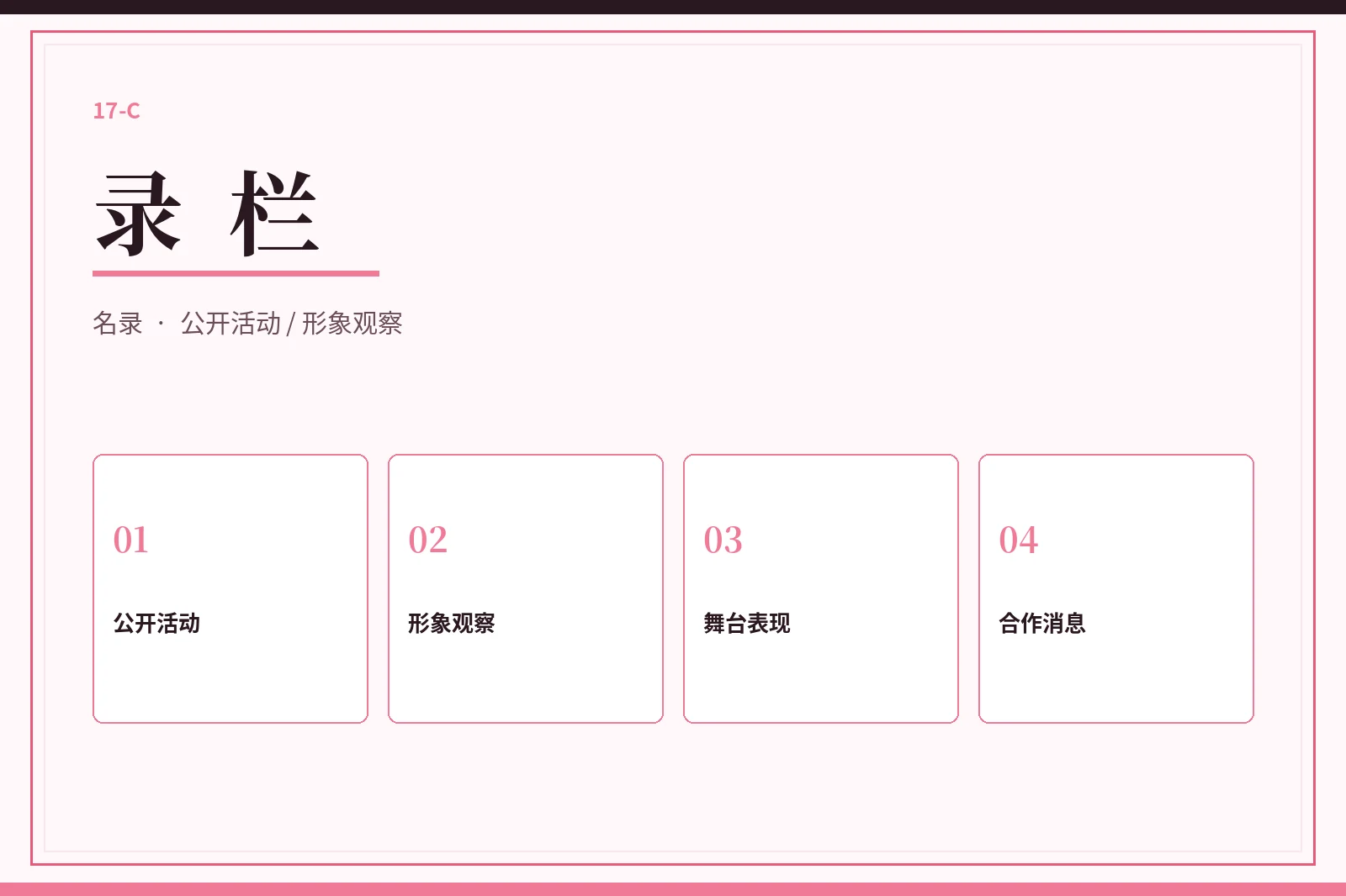 17C 录栏视觉